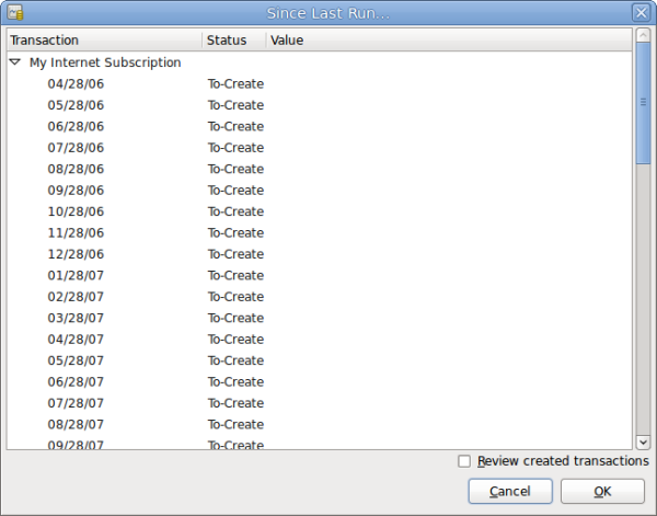 Rappel contextuel de transaction planifiée Rappel contextuel de transaction planifiée