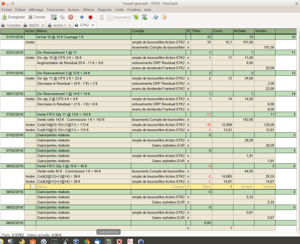 Image du registre d'actions après la vérification du compte Image du registre d'actions après la vérification du compte